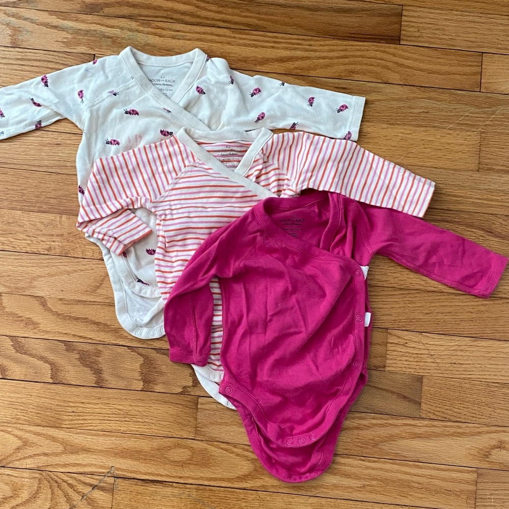 Hanna Andersson Long Sleeve Kimono Style Baby Onesie Bundle